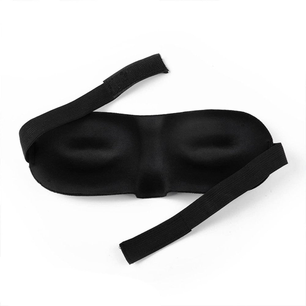 Masque De Sommeil 3D Noir - Ultra-confortable - Coton - Neuf Sans Emballage - 10x25 Cm - Pour Un Repos Garanti
