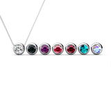 Collier plaqué rhodium 18 carats avec 7 cristaux Swarovski® - Livraison offerte