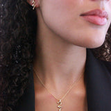 Coffret parure Spirale (1 collier + 1 paire de boucles d'oreilles) ornée de 3 cristaux Autrichiens de très haute qualité - Livraison Offerte