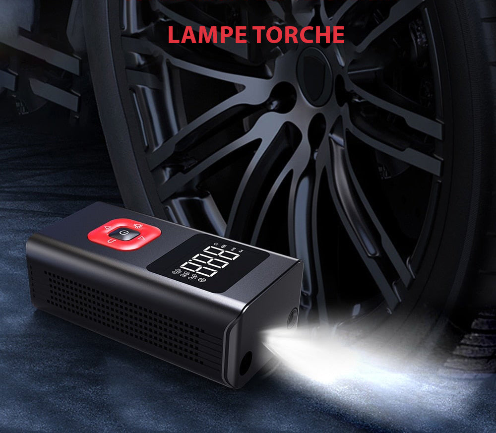 Acheter Gonfleur de pneus Portable 12V avec lumière LED, pompe à Air  polyvalente incluse, 3 buses pour pneus de voiture, équipement de sport