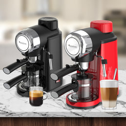 Machine à café design professionnel à piston tout-en-un expresso - cappuccino - latte - Livraison offerte