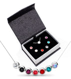 Collier plaqué rhodium 18 carats avec 7 cristaux Swarovski® - Livraison offerte