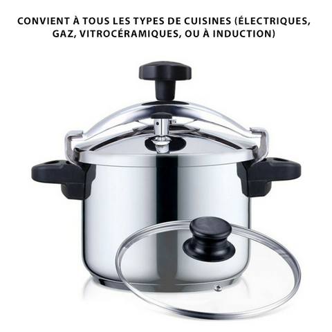 Marmite avec couvercle en acier inoxydable - Livraison offerte