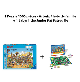 1 Puzzle 1000 pièces - Asterix Photo de famille + 1 Labyrinthe Junior Pat Patrouille - Livraison offerte