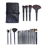 24 Pinceaux de Maquillage Professionnels Bois avec Sac - Livraison offerte