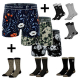 Lot de 3 boxers en coton de la marque pierre cardin + 6 paires de chaussettes de ville en coton peigné de la marque Serge Blanco - livraison offerte