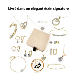 Coffret Cadeaux 5 bijoux (2 paires boucles d’oreilles, 2 colliers et 1 bracelet) - Livraison offerte