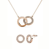 Parure Ophir (1 collier + 1 pendentif + 1 paire de boucles d’oreilles- ornées de 84 cristaux en zirconium) - Livraison offerte