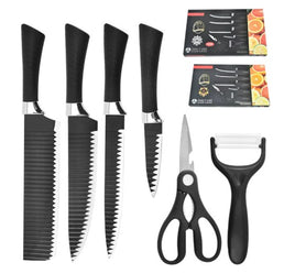 Ensemble d’ustensiles de cuisines 6 pièces - 4 couteaux + 1 paires de ciseaux + 1 épluche légumes - Livraison offerte