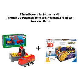 1 Train Express Radiocommandé + 1 Puzzle 3D Pokémon Boite de rangement 216 pièces - Livraison offerte