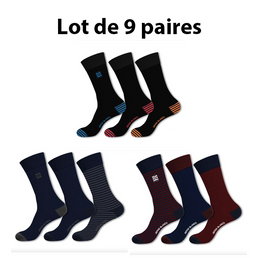 Lot de 9 paires de chaussettes Serge Blanco en coton - Livraison offerte