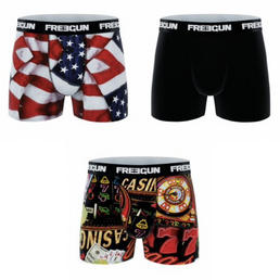 Lot de 3 boxers microfibre de la marque Freegun - Livraison offerte