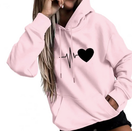 Sweat Coeur chaud à capuche pour femme - Livraison offerte