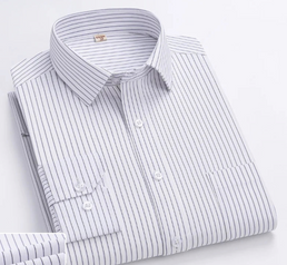 Chemise à rayures à manches longues pour homme - Livraison offerte