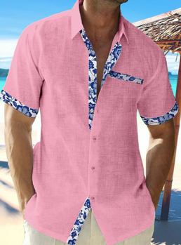 Chemise en lin à manches courtes pour homme - Collection Printemps Été 2025 - Livraison offerte