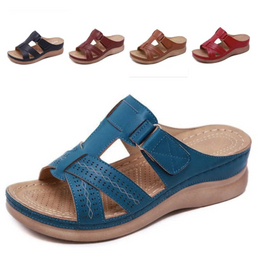 Sandales mules d'été à semelles compensées pour femme - Livraison offerte