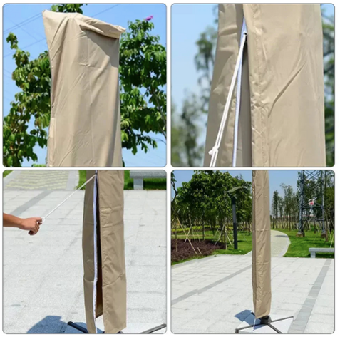 Housse de parasol de jardin avec fermeture éclair imperméable + protection UV - Livraison offerte