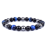 Bracelet Triple Protection - Oeil de Tigre, Hématite et Obsidienne Noire - Livraison offerte