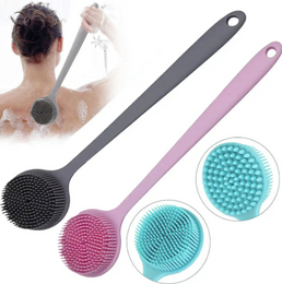 Brosse de bain en silicone avec long manche - Livraison offerte