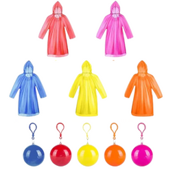 Lot de 5 Panchos Imperméables avec Boule housse porte-clés - Livraison offerte