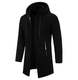 Manteau à capuche à manches longues pour homme avec fermeture éclair - Livraison offerte