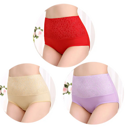 Lot de 3 Culottes abdominales en coton pour femme - Livraison offerte