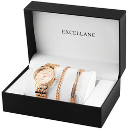 Coffret cadeau Excellanc pour femme 2 bracelets + 1 montre - Livraison offerte
