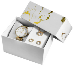 Coffret cadeau pour femme Excellanc avec 1 montre + 1 collier + 1 paire de boucles d’oreille - Livraison offerte