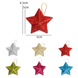 Lot de 24 étoiles à paillettes dorées pour sapin de Noël - Livraison offerte