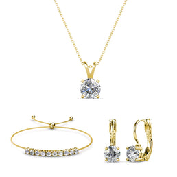 Parure Mia round vernice ornée de 13 cristaux autrichiens de haute qualité - 1 collier + 1 pendentif + 1 paire de boucles d’oreilles + 1 bracelet  - Livraison offerte