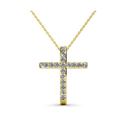 Collier pendentif traverse orné de 21 cristaux autrichiens de haute qualité - Livraison offerte