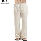 Pantalon multi-poches en lin pour homme - Livraison offerte