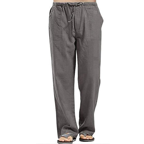 Pantalon multi-poches en lin pour homme - Livraison offerte