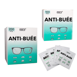 Lot de 100 pièces ou 200 pièces de lingettes anti-buée pour lunettes  - Livraison offerte