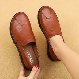Mocassin en cuir à semelle plate et souple pour femme Nouvelle Collection 2023 - Livraison offerte