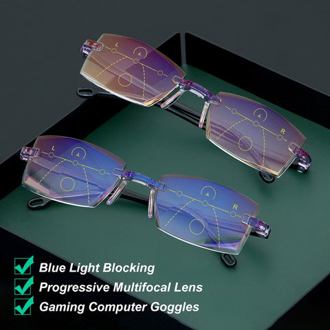 Lunettes De Lecture à Zoom Automatique - Anti Lumière Bleue, Verres Changeants (lot De 2)