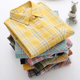 Chemise à carreaux à manches longues pour femme - Livraison offerte