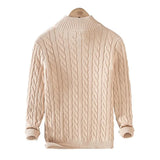 Pull côtelé en tricot à col montant avec fermeture éclair pour homme - Livraison offerte