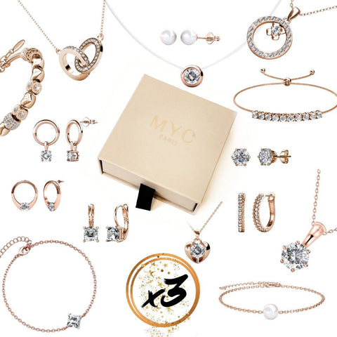 Coffret Cadeaux 3 bijoux (1 paire de boucles d’oreilles, 1 collier et 1 bracelet) - Livraison offerte