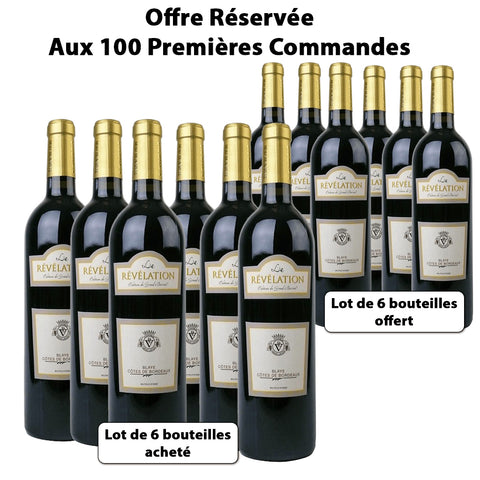 Lot de 6 bouteilles La Révélation du Château Grand Barrail rouge 2014 - grand vin de Bordeaux +  6 bouteilles La Révélation du Château Grand Barrail rouge 2014 - grand vin de Bordeaux offertes - Livraison offerte