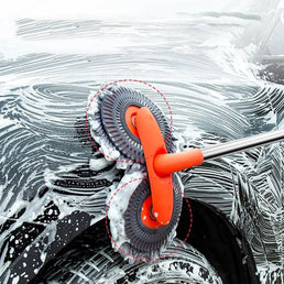 Brosse Téléscopique à double têtes pivotantes pour nettoyage de voitures - Livraison offerte