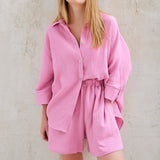 TEST Ensemble pyjama léger 2 pièces en gaze de coton pour femme - Livraison offerte