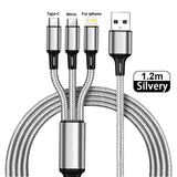 3 cables USB à charge rapide pour téléphone Android, iPhone, Xiaomi, Huawei, Samsung, iPad - Livraison offerte