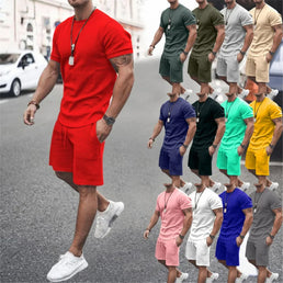 Ensemble décontracté short + t-shirt pour homme - Livraison offerte