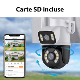 Caméra de surveillance sans fil avec vidéo intégrée, alarme et vision nocturne - Livraison offerte