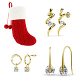 Chaussette secrète de Noël garnie de 3 paires de boucles d'oreilles en cristaux autrichiens de très haute qualité - Livraison offerte