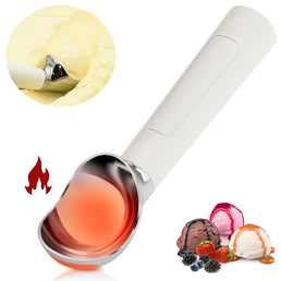 Cuillère chauffante rechargeable électrique à 70° C avec affichage LED pour boule de glace - Livraison offerte