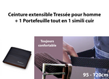 1 Ceinture extensible Tressée pour homme + 1 Portefeuille tout en 1 simili cuir -  Livraison Offerte