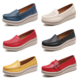 Mocassins respirants et décontractés à semelles compensées pour femme - Livraison offerte