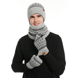 Ensemble pour homme et femme : 1 bonnet + 1 tour de cou + 1 paire de gants - Livraison offerte